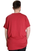 Mode XL Büyük Beden Erkek T-shirt WHATEVER 23148 Bordo thumbnail 4