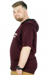 Mode XL Büyük Beden T-Shirt Kapşonlu Game On 22177 Mürdüm - 2