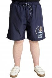 Mode XL Büyük Beden Erkek Deniz Şortu YACHT CLUB 23451 Lacivert - 1
