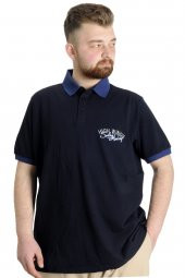 Mode XL Büyük Beden Erkek Polo T-shirt SAILING 23344 Lacivert - 1
