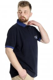 Mode XL Büyük Beden Erkek Polo T-shirt SAILING 23344 Lacivert - 3