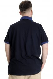 Mode XL Büyük Beden Erkek Polo T-shirt SAILING 23344 Lacivert - 4