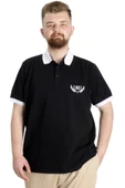 Mode XL Büyük Beden Erkek Polo T-shirt 1991 23341 Siyah thumbnail 1