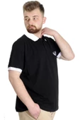 Mode XL Büyük Beden Erkek Polo T-shirt 1991 23341 Siyah thumbnail 3