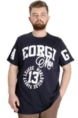 Mode XL Büyük Beden Erkek T-shirt GEORGIA 23136 Lacivert thumbnail 1