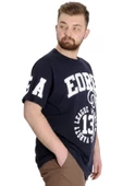 Mode XL Büyük Beden Erkek T-shirt GEORGIA 23136 Lacivert thumbnail 3