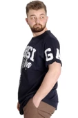 Mode XL Büyük Beden Erkek T-shirt GEORGIA 23136 Lacivert thumbnail 2