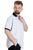 Mode XL Büyük Beden Erkek Polo T-shirt SAILING 23344 Mavi thumbnail 3