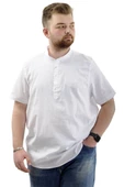 Mode XL Buyuk Beden Erkek Kısa Kol Hakim Yaka 20387 Beyaz - 1