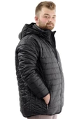 Mode XL Büyük Beden Mont Kapitone Kapşonlu 22602 Siyah thumbnail 2