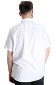 Mode XL Büyük Beden Erkek Gömlek Gabardin Kısa Kol Tek Cep 23302 Beyaz - 4