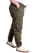 Mode XL Erkek Pantolon Keten Kargo Cep JOGGER BAHAR 23912 Haki - 2