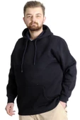 Mode XL Erkek Sweatshirt Kapşon Pocket Basic 20562 Lacivert thumbnail 1