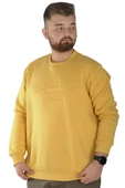 Mode XL Erkek Sweatshirt Bisiklet Yaka Reach High 22544 Hardal thumbnail 1