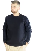 Mode XL Erkek Sweatshirt Bisiklet Yaka Basic 20131 Lacivert thumbnail 6