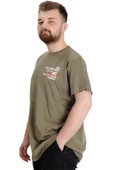 Mode XL Büyük Beden Erkek T-shirt  CULTURE 23146 Haki - 2