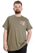 Mode XL Büyük Beden Erkek T-shirt  CULTURE 23146 Haki - 1