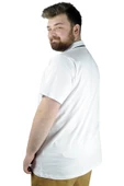 Mode XL Büyük Beden T shirt Polo Likralı Süprem Nakış 21554 Beyaz thumbnail 3