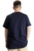 Mode XL Büyük Beden Erkek Tshirt V Yaka 20032 Lacivert thumbnail 9
