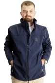 Mode XL Büyük Beden Erkek Mont Waterproof Softshell 21232 Lacivert thumbnail 5