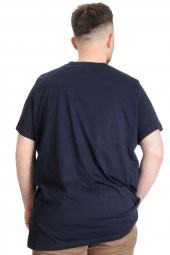Mode XL Büyük Beden Erkek T-shirt BRAIN MELT 23141 Lacivert - 4