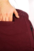 Mode XL Büyük Beden Erkek Esofman Altı Recycle Fermuarlı B21017 Bordo - 8