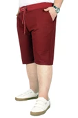 Mode XL Büyük Beden Erkek Kapri Straight Basic 20500 Bordo thumbnail 1