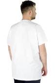 Mode XL Büyük Beden Erkek Tshirt V Yaka Basic 20032 Beyaz thumbnail 4