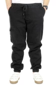 Mode XL Büyük Beden Pantolon Gabardin Kargo Jogger Doğa 21927 Siyah thumbnail 1