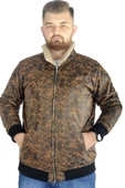 Mode XL Büyük Beden Mont Furry Suet 22603 Taba - 4