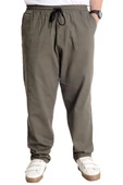 Mode XL Büyük Beden Erkek Gabardin Kargo Jogger Pantolon Doğa 21928 Haki - 1