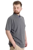 Mode XL Battal Beden Erkek Tshirt Polo Yaka Cepli Klasik Pike 20552 Antramelanj - 7