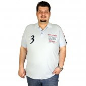 Mode XL Büyük Beden Erkek T-Shirt Polo All The Game 19431 Buz Mavi - 1