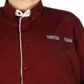 Mode XL Büyük Beden Erkek Uzun Kol Gömlek Nakışlı Biyeli 19303 Bordo - 4