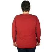 Mode XL Büyük Beden Erkek Sweatshirt Push Your Limit 19134 Bordo thumbnail 6