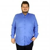 Mode XL Büyük Beden Erkek Gömlek Uzun Kol Cepsiz 19305 Saks - 1
