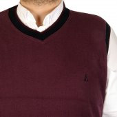 Mode XL Buyuk Beden Erkek Sueter Selanik 19523 Mürdüm - 3