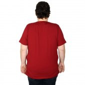 Mode XL Büyük Beden Erkek Tshirt Bisiklet Yaka Take Your Time 20110 Bordo - 2