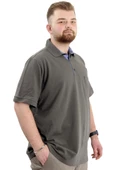 Mode XL Battal Beden Erkek Tshirt Polo Yaka Cepli Klasik Pike 20552 Haki - 7