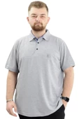 Mode XL Battal Beden Erkek Tshirt Polo Yaka Nakışlı Klasik Pike 20553 Gimelanj thumbnail 2