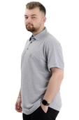 Mode XL Battal Beden Erkek Tshirt Polo Yaka Nakışlı Klasik Pike 20553 Gimelanj thumbnail 6