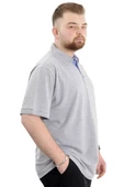 Mode XL Battal Beden Erkek Tshirt Polo Yaka Nakışlı Klasik Pike 20553 Gimelanj thumbnail 4