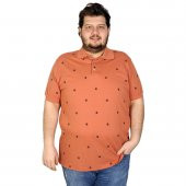 Mode XL Battal Beden Erkek Tshirt Polo Yaka Paw 20408 Kiremit - 1