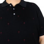 Mode XL Battal Beden Erkek Tshirt Polo Yaka Palm Teers 20409 Lacivert - 4