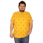 Mode XL Büyük Beden Tshirt Polo Yaka Tennis Racket 20412 Hardal - 1