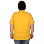 Mode XL Büyük Beden Tshirt Polo Yaka Tennis Racket 20412 Hardal - 2