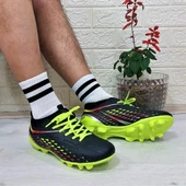 M.P 1359 Siyah-Sarı Termal Likralı Krampon Futbol Ayakkabı thumbnail 3