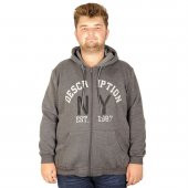Mode XL Erkek Sweatshirt Kapşon Cep Zippered 20540 Antramelanj - 1