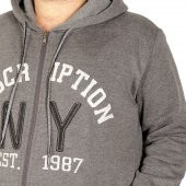 Mode XL Erkek Sweatshirt Kapşon Cep Zippered 20540 Antramelanj - 4