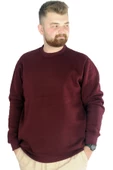 Mode XL Erkek Sweatshirt Bisiklet Yaka Basic 20131 Mürdüm thumbnail 1